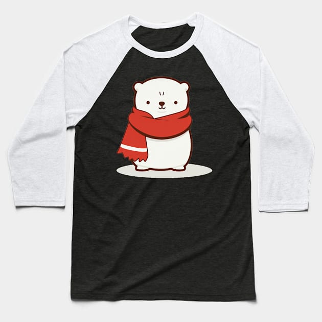 Polar Bear Baseball T-Shirt by Flowerandteenager